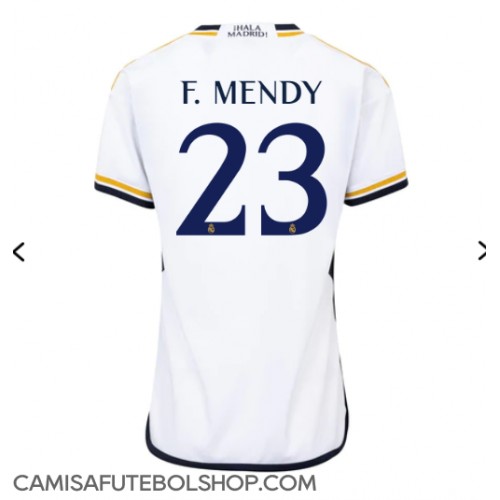 Camisa de time de futebol Real Madrid Ferland Mendy #23 Replicas 1º Equipamento Feminina 2023-24 Manga Curta